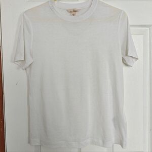 H&M Silk Blend White Short Sleeve Tee, x-small